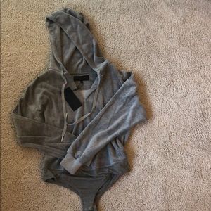 Kyle and Kendal hooded sweatshirt bodysuit